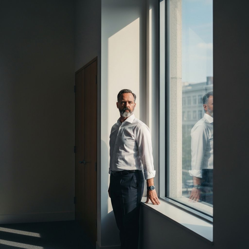 Osoba u mirnom trenutku pored prozora - predstava mentalne ravnoteže